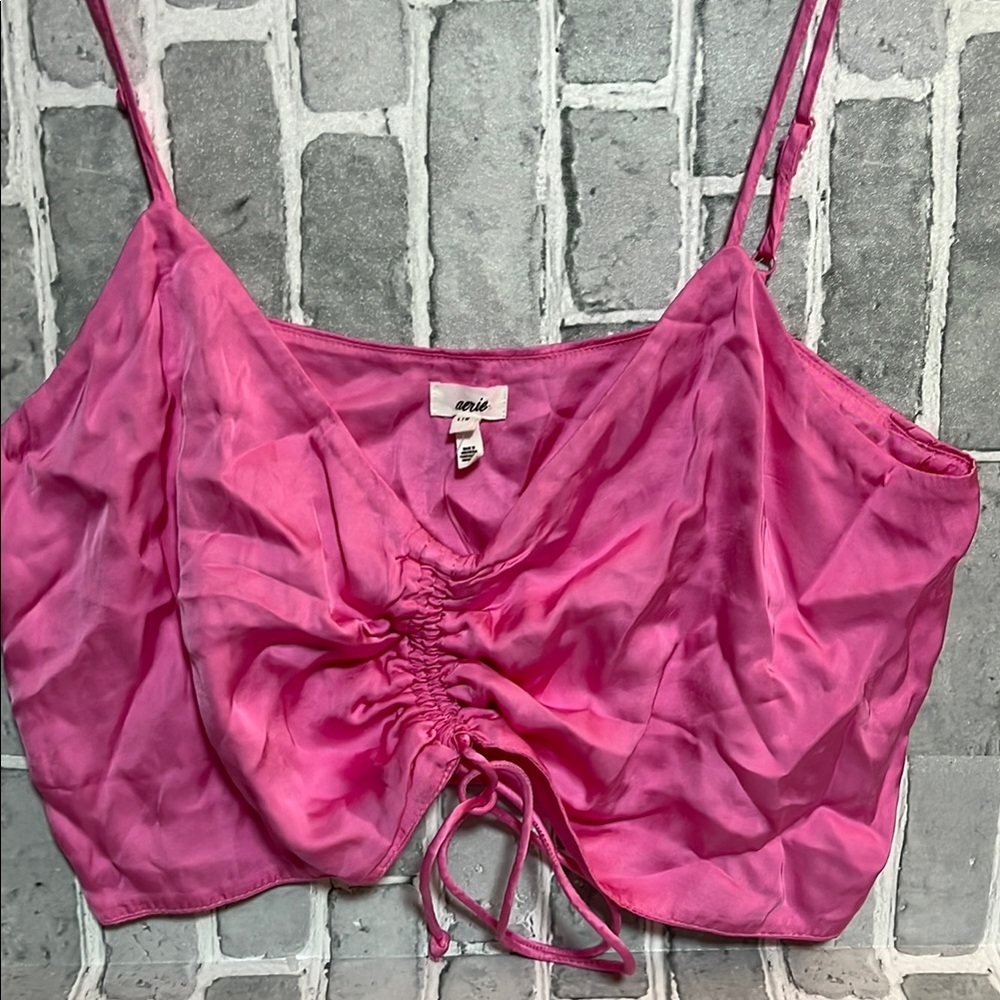 Aerie Pink Satin Cami Top
